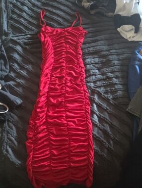 Rolla Coster Red Stretch Ruched Dress